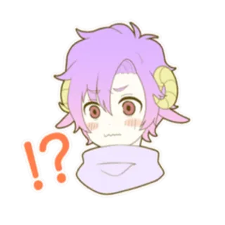 😳 Anime, Sticker, Signo de interrogación, Dibujos animados, Cute, Arte digital whatsapp sticker