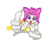 👍 猫耳娘, アニメ, かわいい, 可愛い, いいね, ステッカー telegram sticker
