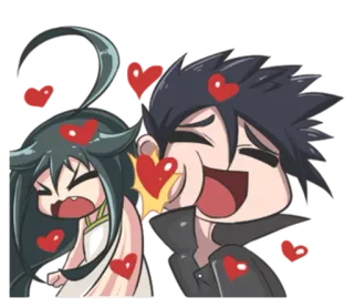 😍 anime, love, hearts, cute, kiss, couple telegram sticker