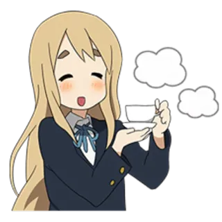 ☕ Anime, Garota, Chá, Fofo, Kawaii telegram sticker