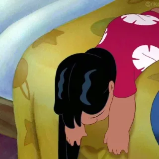 😴 Lilo Lilo & Stitch Лило, Лило и Стич, мультфильм, уставший, спящий telegram sticker