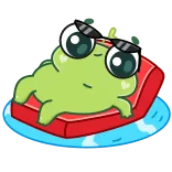 😎 rana, dibujo animado, animal, gafas de sol, chill, relajado telegram sticker