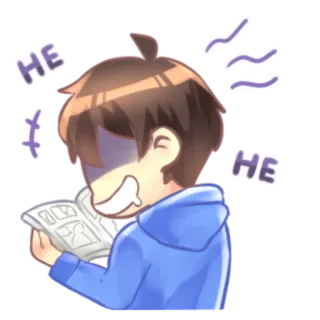 😀 HE cartoon, boy, laughing, funny, character, comic telegram sticker