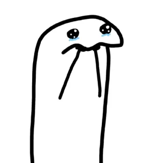 🥺 weinen, traurig, meme, emotional, skizze, cartoon telegram sticker