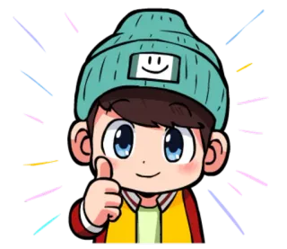 👍 Dibujo animado, Pulgar arriba, Aprobación, Positivo, Personaje, Anime telegram sticker