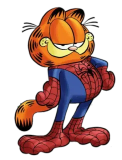 😏 Garfield Garfield, Homem-Aranha, Crossover, Desenho animado, Quadrinhos telegram sticker