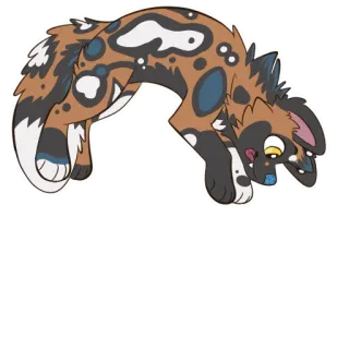 🦊 Lycaon, Animal, Chien, Faune sauvage, Mammifère, Dessin animé whatsapp sticker