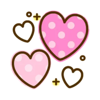 🌸 coração, corações, amor, fofo, adesivo, rosa, bolinhas telegram sticker