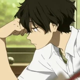 🎐 Houtarou Oreki Hyouka anime, character, houtarou oreki, hyouka, school, teen telegram sticker