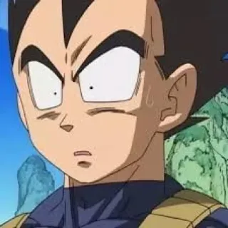 😱 Vegeta Dragon Ball Z animé, choqué, saiyan, DBZ telegram sticker