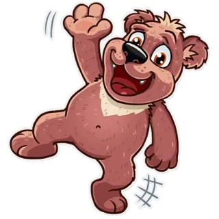 👋 urso, desenho animado, animal, acenando, feliz telegram sticker