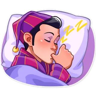 😴 睡觉, 困, 卡通, 床, 枕头, 做梦 telegram sticker