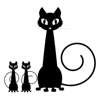 😒 czarny kot, kot, koty, kociak, kreskówka telegram sticker