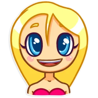 😃 cartoon, character, blonde, girl, woman, sticker telegram sticker
