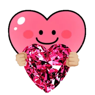❤ corazón, amor, rosa, emoji, diamante, lindo telegram sticker