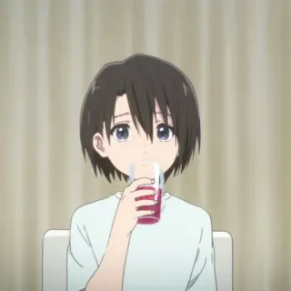 🐇 anime, character, drinking, girl, illustration, animation telegram sticker