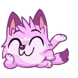 😌 Hoạt hình, Mèo, Động vật, Hình dán, Dễ thương, Tím telegram sticker