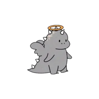 😇 恐龙, 天使, 可爱, 光环, 翅膀 whatsapp sticker