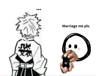💍 Marriage me pls. matrimonio, proposta di matrimonio, anime, amore, anello telegram sticker