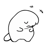 😖 Blob, Triste, Deprimido, Mono, Blanco, Simple, Dibujo telegram sticker