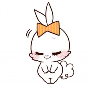 ☺️ fofo, coelho, kawaii, adorável, coelho, animal, desenho animado telegram sticker