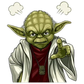 😠 Yoda Star Wars yoda, star wars, enojado, personaje, película telegram sticker