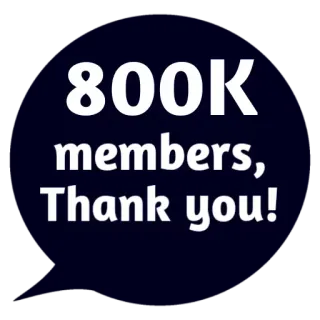 😵 800K members, Thank you! 800K, membros, obrigado, celebração, comunidade, marco telegram sticker