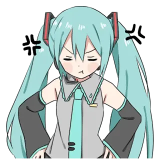 😤 Hatsune Miku Anime, Vocaloid, Hatsune Miku, Kawaii telegram sticker