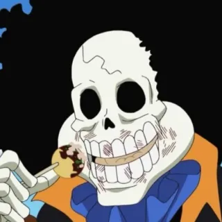 🏴‍☠️ Brook One Piece anime, skeleton, one piece, character, brook, pirate whatsapp sticker