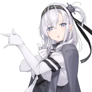 ⭐ Anime, Fille, Cheveux Blancs, Personnage, Gacha whatsapp sticker