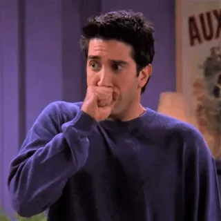 🤭 Ross Friends Ross Geller, Friends, NBC, Série TV, Toux telegram sticker