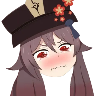 😭 Hu Tao Genshin Impact anime, weinen, traurig, mädchen, spiel, hu tao whatsapp sticker