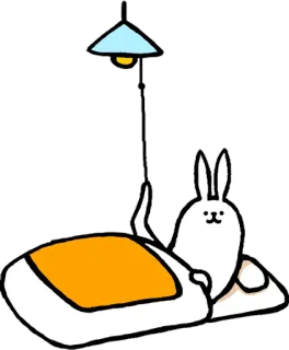 😴 rabbit, lamp, cute, animal, relaxation, bed telegram sticker