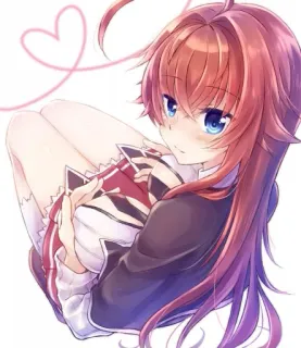 😊 Anime, Mädchen, rote Haare, Herz, süß telegram sticker