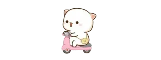 🫖 imut, kucing, skuter, kawaii, kartun, merah muda, naik telegram sticker