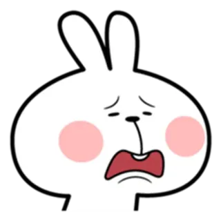 😫 bunny, sad, cartoon, expression, rabbit, cute telegram sticker