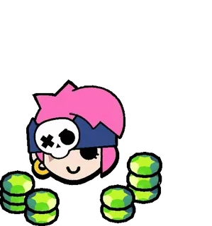 💎 Penny Brawl Stars Penny, Brawl Stars, Pirata, Juego, Personaje, Cráneo whatsapp sticker