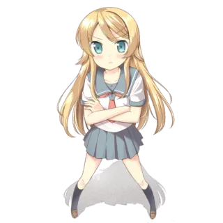 😠 Anime, Manga, Chica, Uniforme escolar, Linda, Personaje telegram sticker