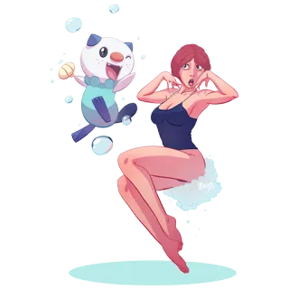 😻 Oshawott покемон, аниме, мультфильм, фанарт telegram sticker