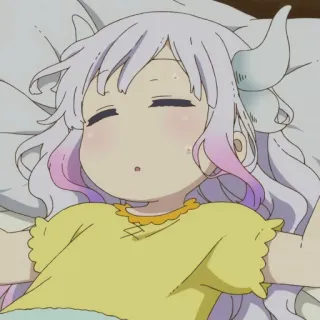 ☁️ Kanna Kamui Miss Kobayashi's Dragon Maid anime, drago, dormire, kawaii, Kanna, Kamui telegram sticker