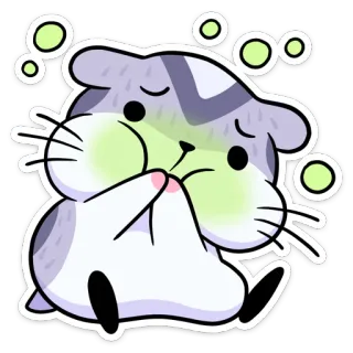 🤢 햄스터, 귀여운, 동물, 스티커, 만화, 카와이 telegram sticker