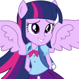 😅 Twilight Sparkle My Little Pony: Equestria Girls Twilight Sparkle, My Little Pony, Equestria Girls, Мультфильм, Анимация, Пони whatsapp sticker