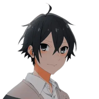 ❤ Izumi Miyamura Horimiya Anime, Manga, lächelnd, schwarze Haare, fröhlich telegram sticker