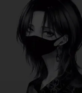 🖤 Anime, Maschera, Oscuro, Ritratto whatsapp sticker