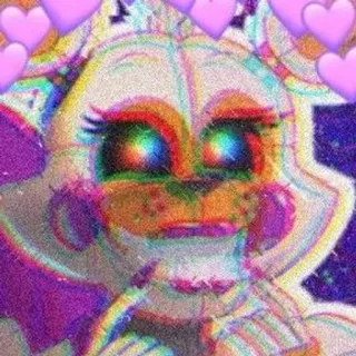🌟 Dibujos animados, Personaje, Corazones morados, Pegatina telegram sticker