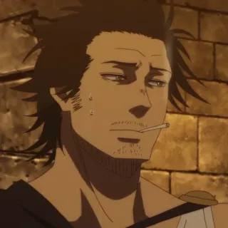 🚬 Yami Sukehiro Black Clover Anime, Black Clover, Manga, Yami Sukehiro, Capitaine, Cigarette telegram sticker