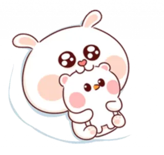 😋 süß, tier, cartoon, bär, hase telegram sticker