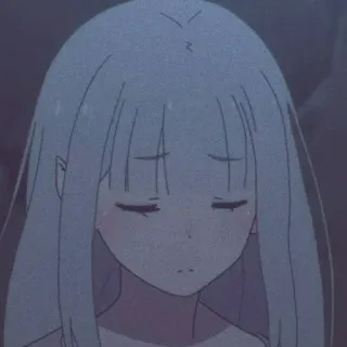 😔 anime, girl, sad, crying, manga telegram sticker