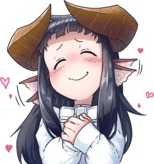 😍 アニメ, 女の子, 悪魔, 角, 可愛い, カワイイ, マンガ telegram sticker