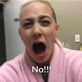 😩 No!!! grito, impactada, mujer, exclamación, miedo telegram sticker
